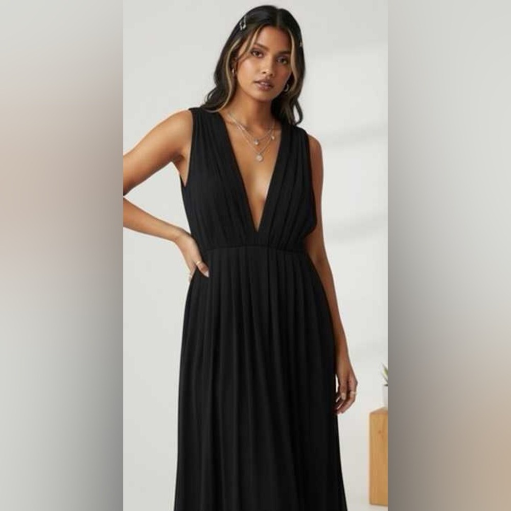 Moda International Black Sheer Maxi Dress Size XS